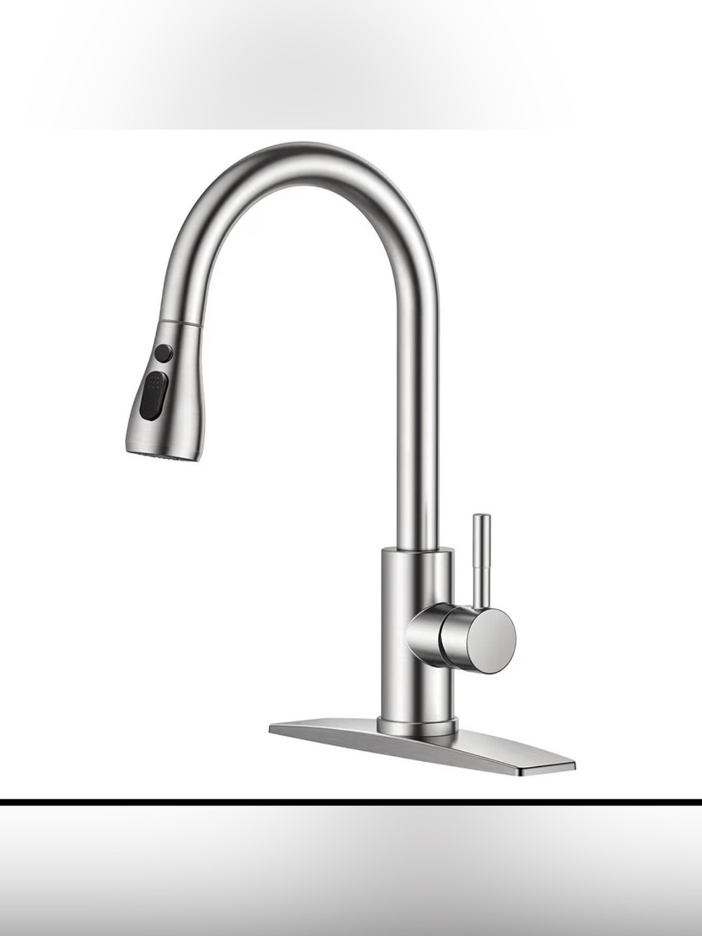 FORIOUS Kitchen Faucets Pull Down Sprayer, Stainless Steel, Brushed Nickel